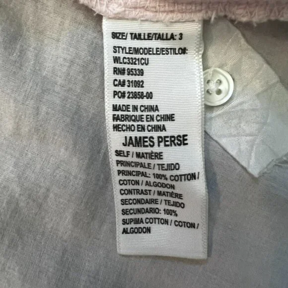 James Perse Sheer Slub Side Panel Size 3 Minimalist Quiet Luxury Casual Normcore - Picture 9 of 13